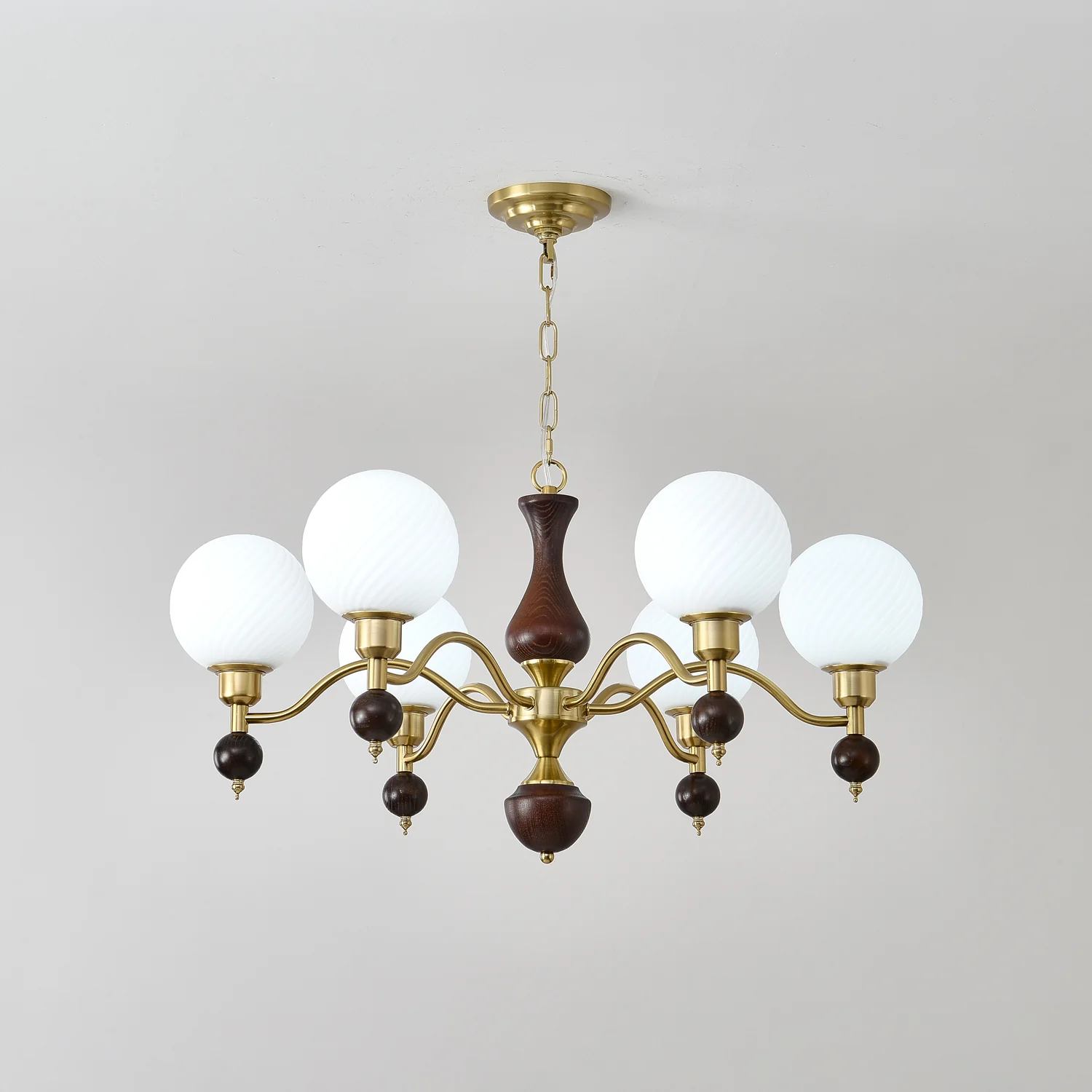 Globe Orb Wood Chandelier - Image 23