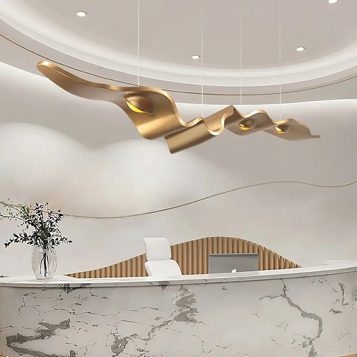 Gold Ribbon Chandelier - Image 9