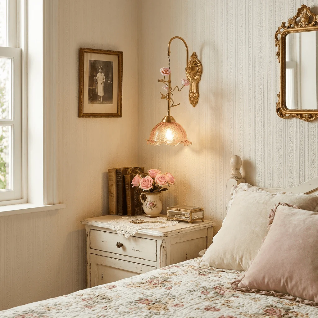 Gold Rose Wall Sconce - Image 6