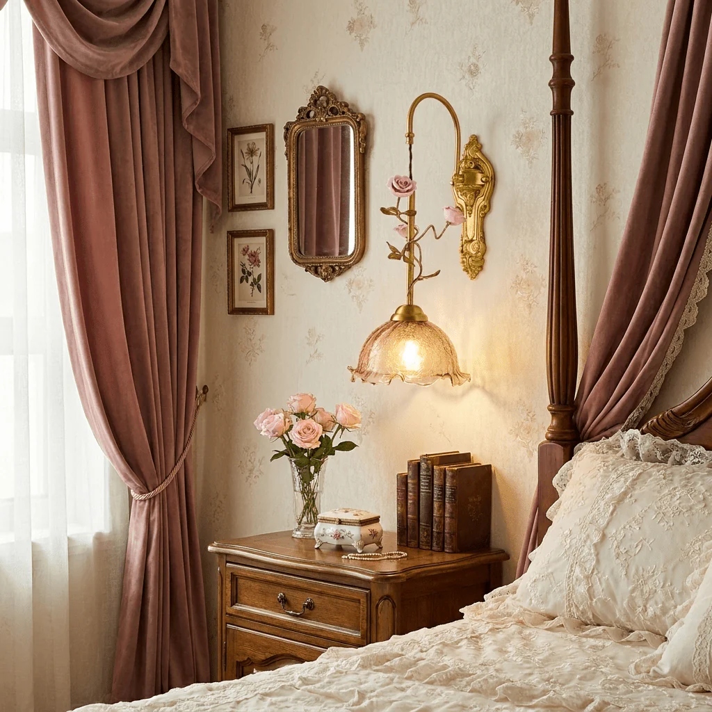 Gold Rose Wall Sconce - Image 7