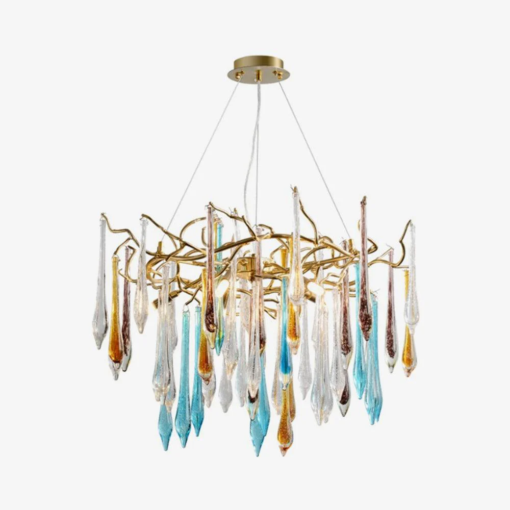 Gold Round Teardrop Chandelier - Image 5