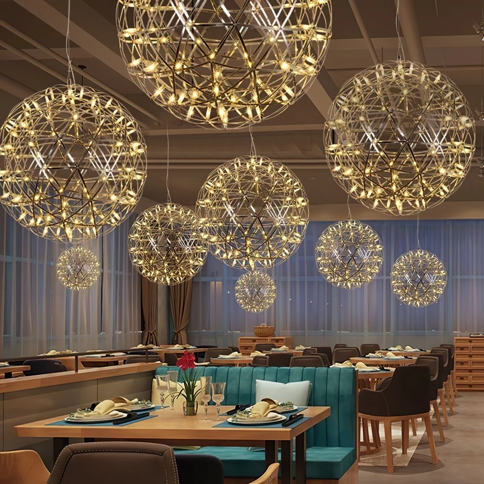 Gold Spark Ball Pendant Light - Image 10