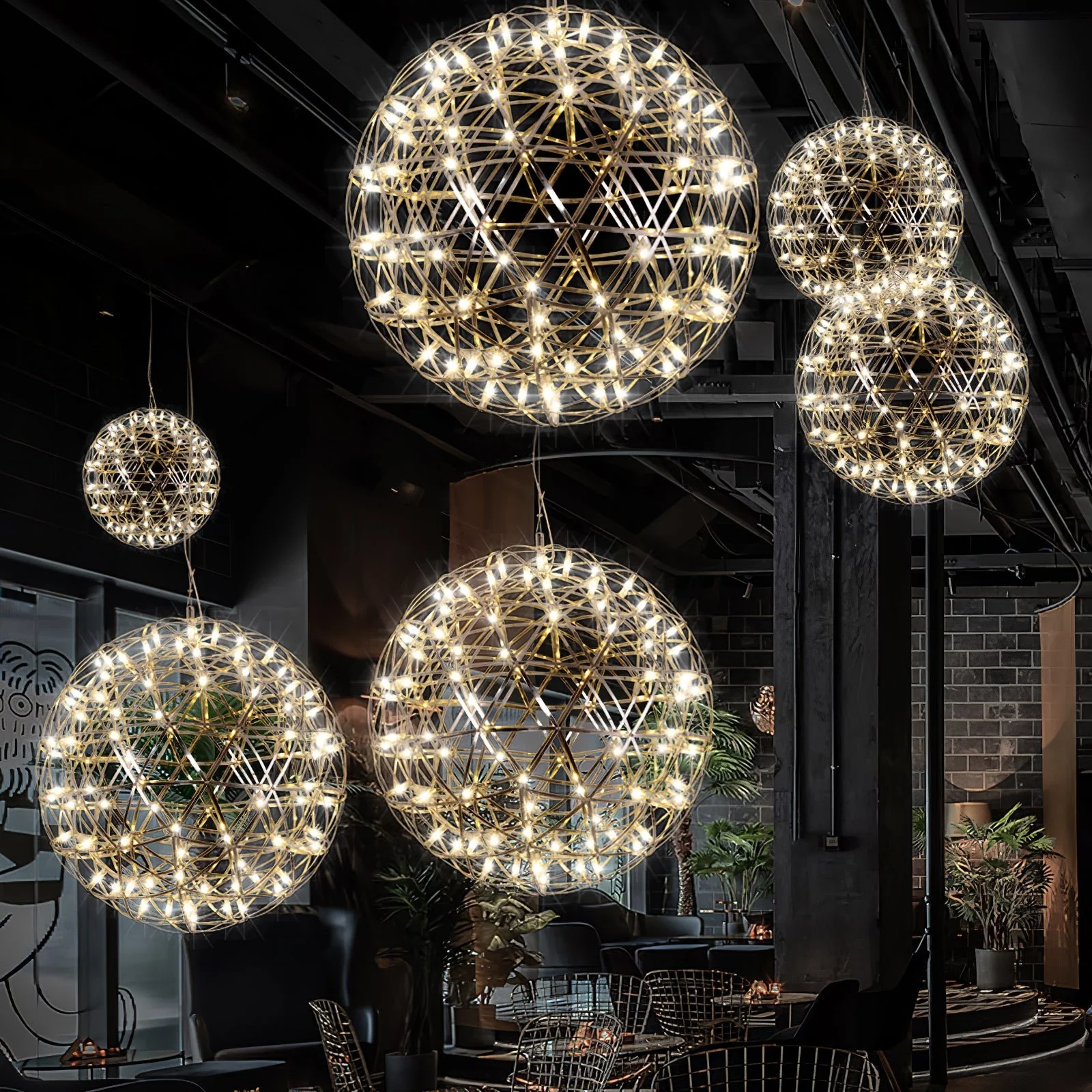 Gold Spark Ball Pendant Light - Image 11