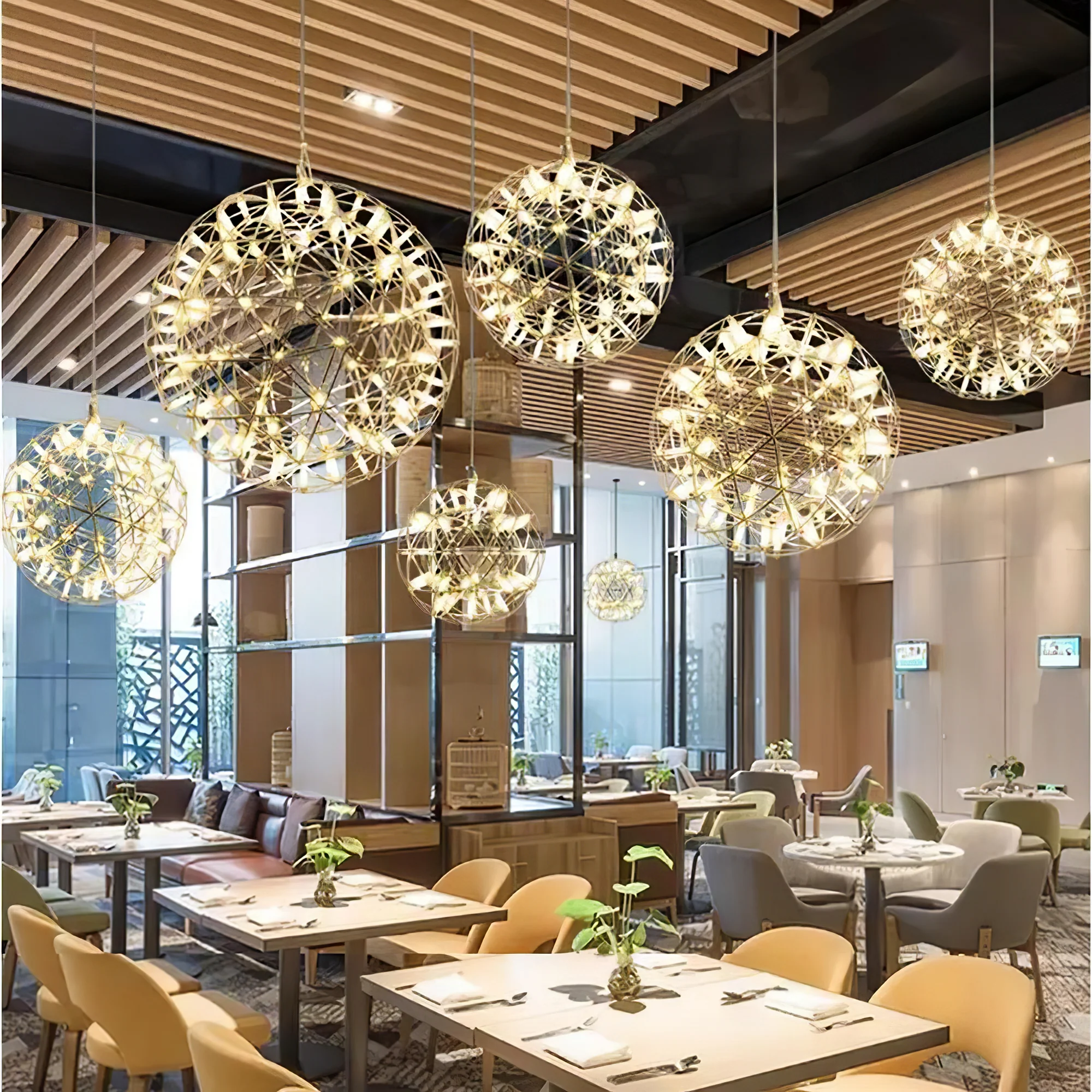 Silver Spark Ball Pendant Light - Image 7