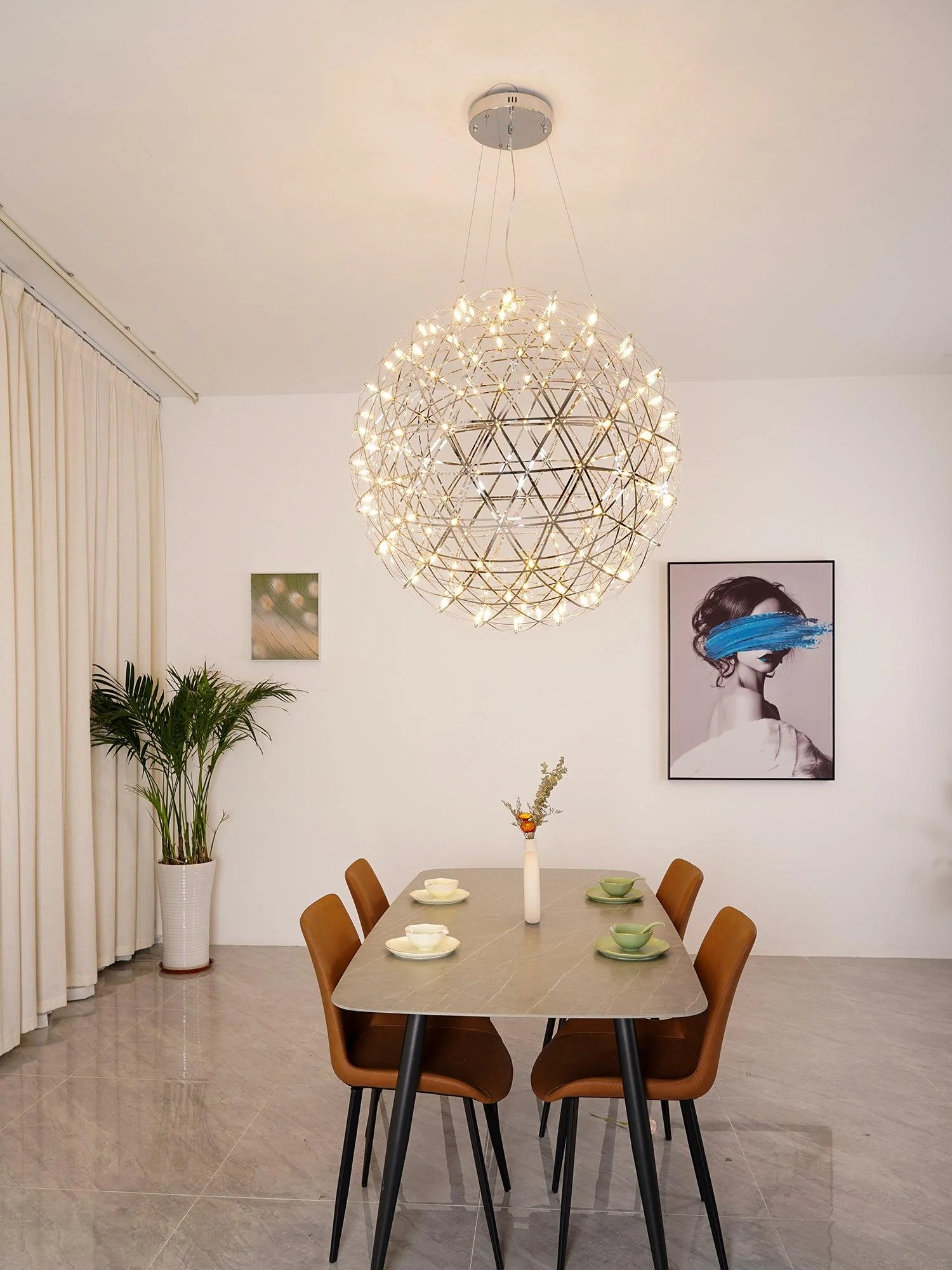 Silver Spark Ball Pendant Light - Image 45
