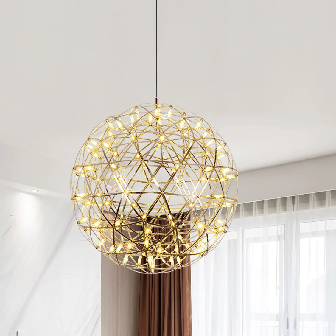 Gold Spark Ball Pendant Light - Image 6