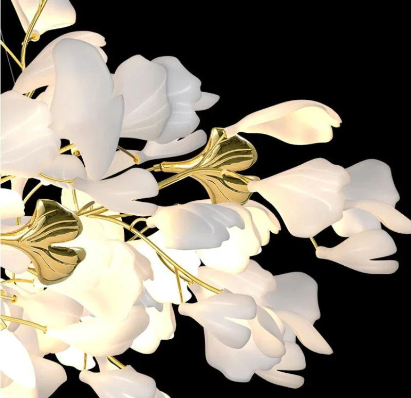 Gold White Leaves Combination Gingko Chandeliers - Image 29