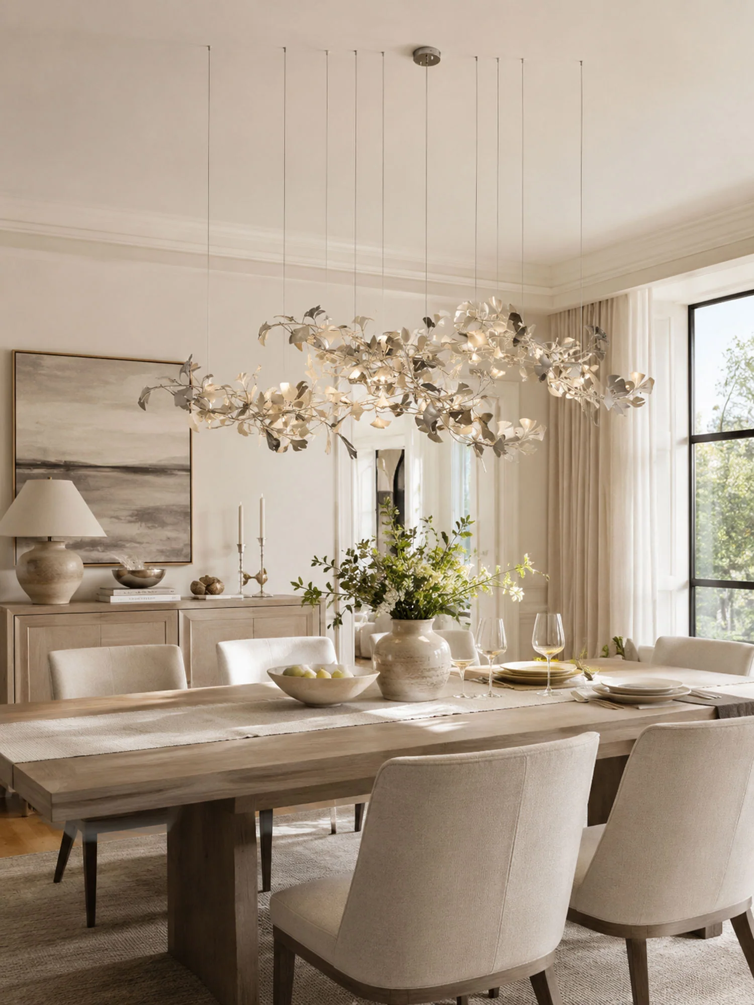 Gold White Leaves Combination Gingko Chandeliers - Image 3