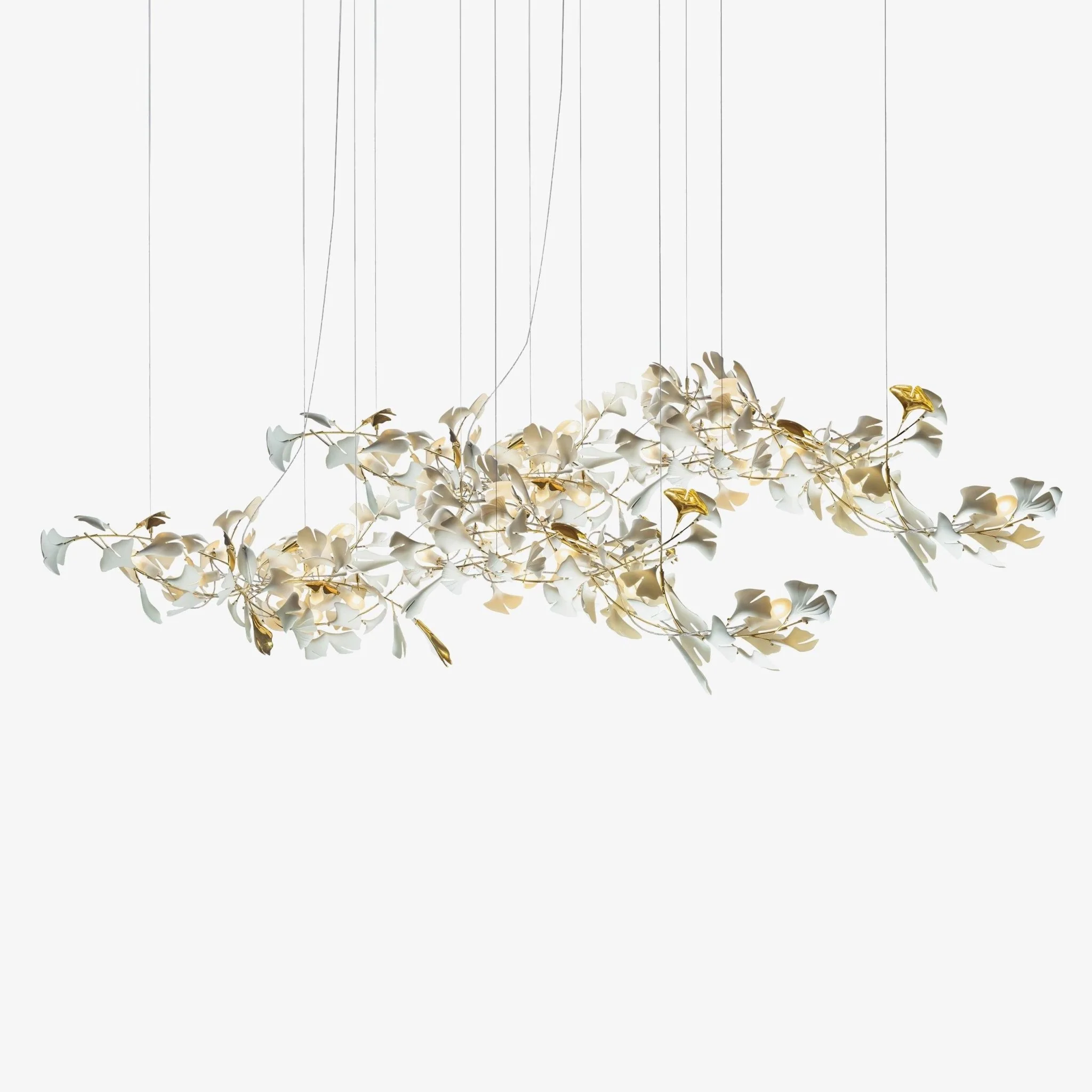 Gold White Leaves Combination Gingko Chandeliers - Image 39
