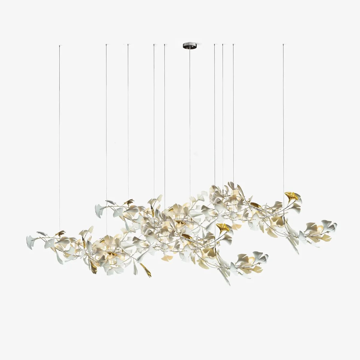 Gold White Leaves Combination Gingko Chandeliers - Image 41