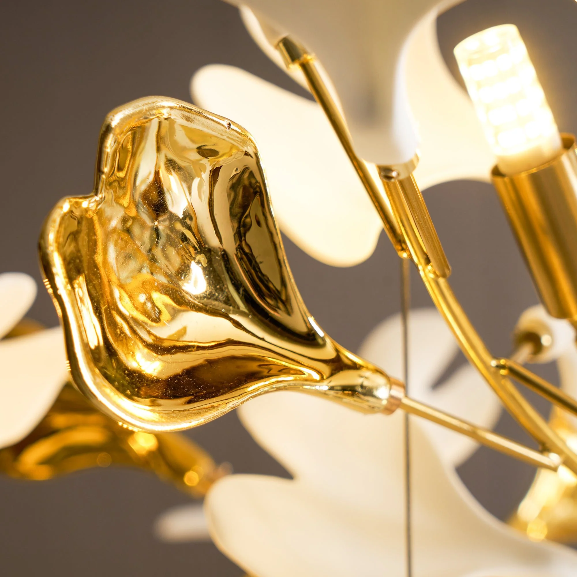 Gold White Leaves Combination Gingko Chandeliers - Image 52