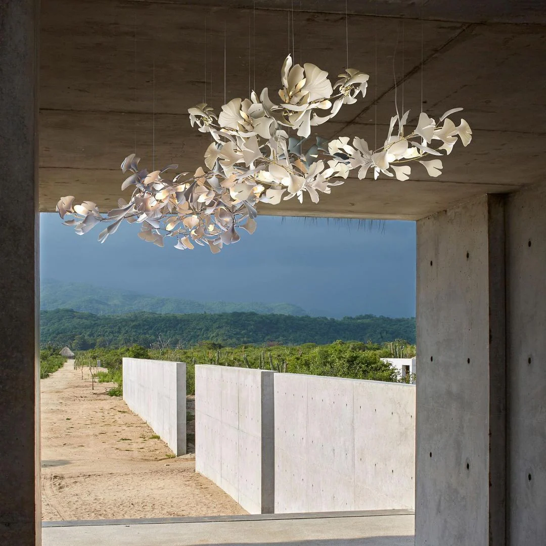 Gold White Leaves Combination Gingko Chandeliers - Image 6