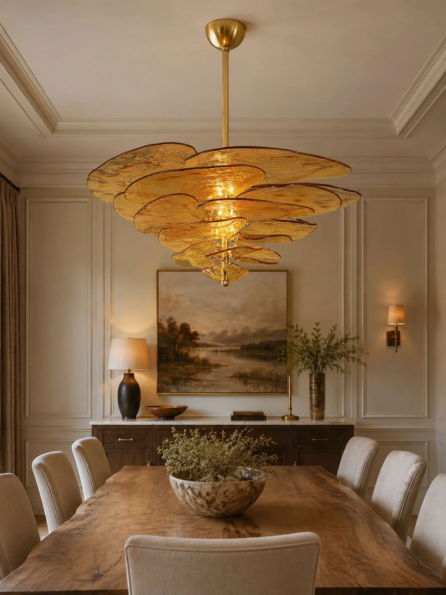 Petals Gold Murano Chandelier - Image 8