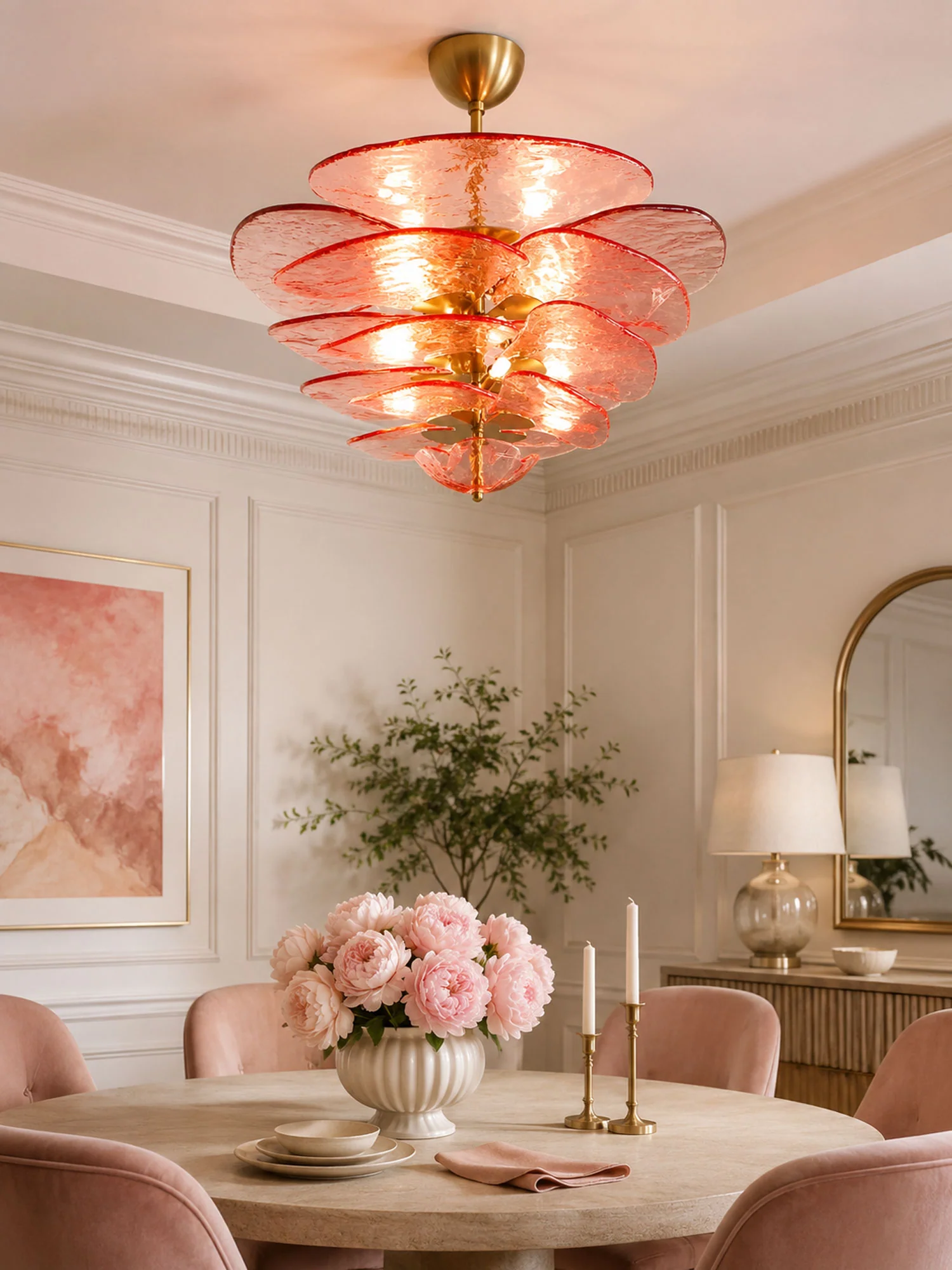 Petals Gold Murano Chandelier - Image 9