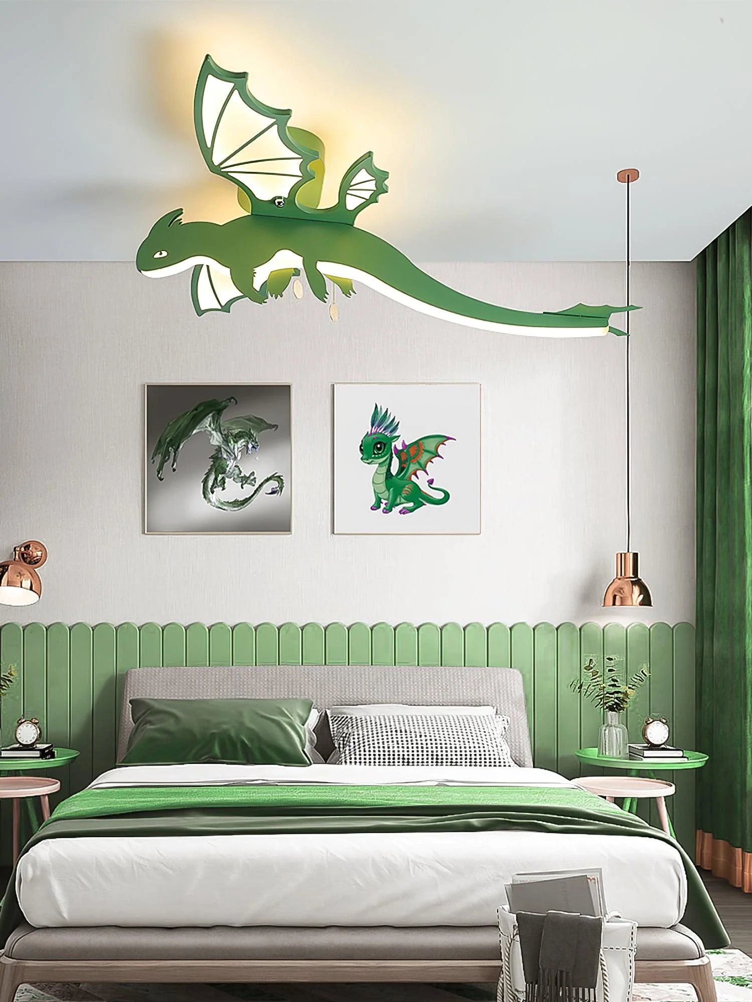 Green Dinosaur Ceiling Light - Image 20