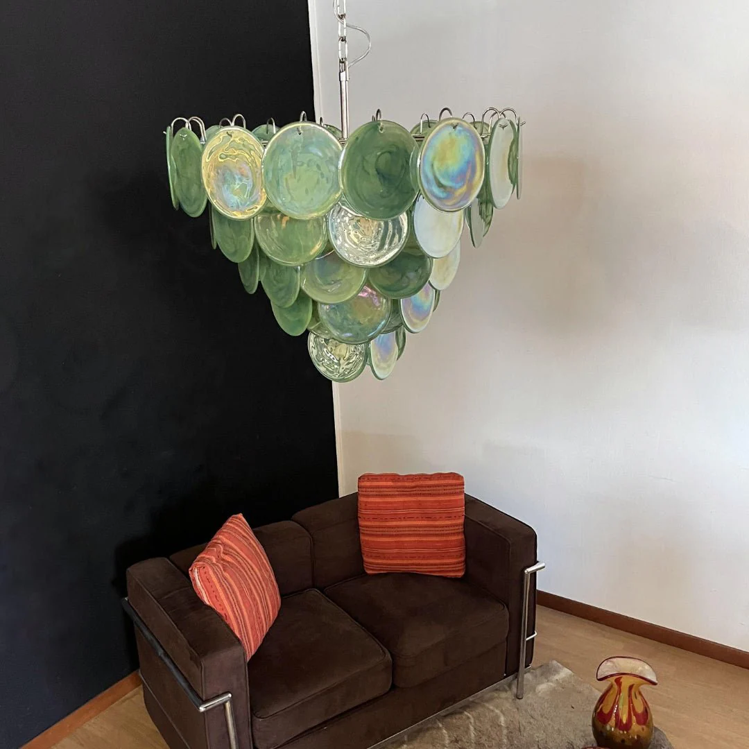Green Murano Disc Chandelier - Image 14
