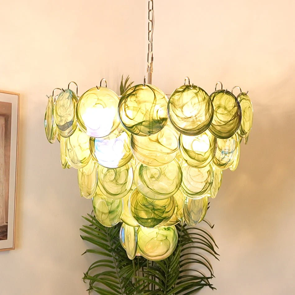 Green Murano Disc Chandelier - Image 18
