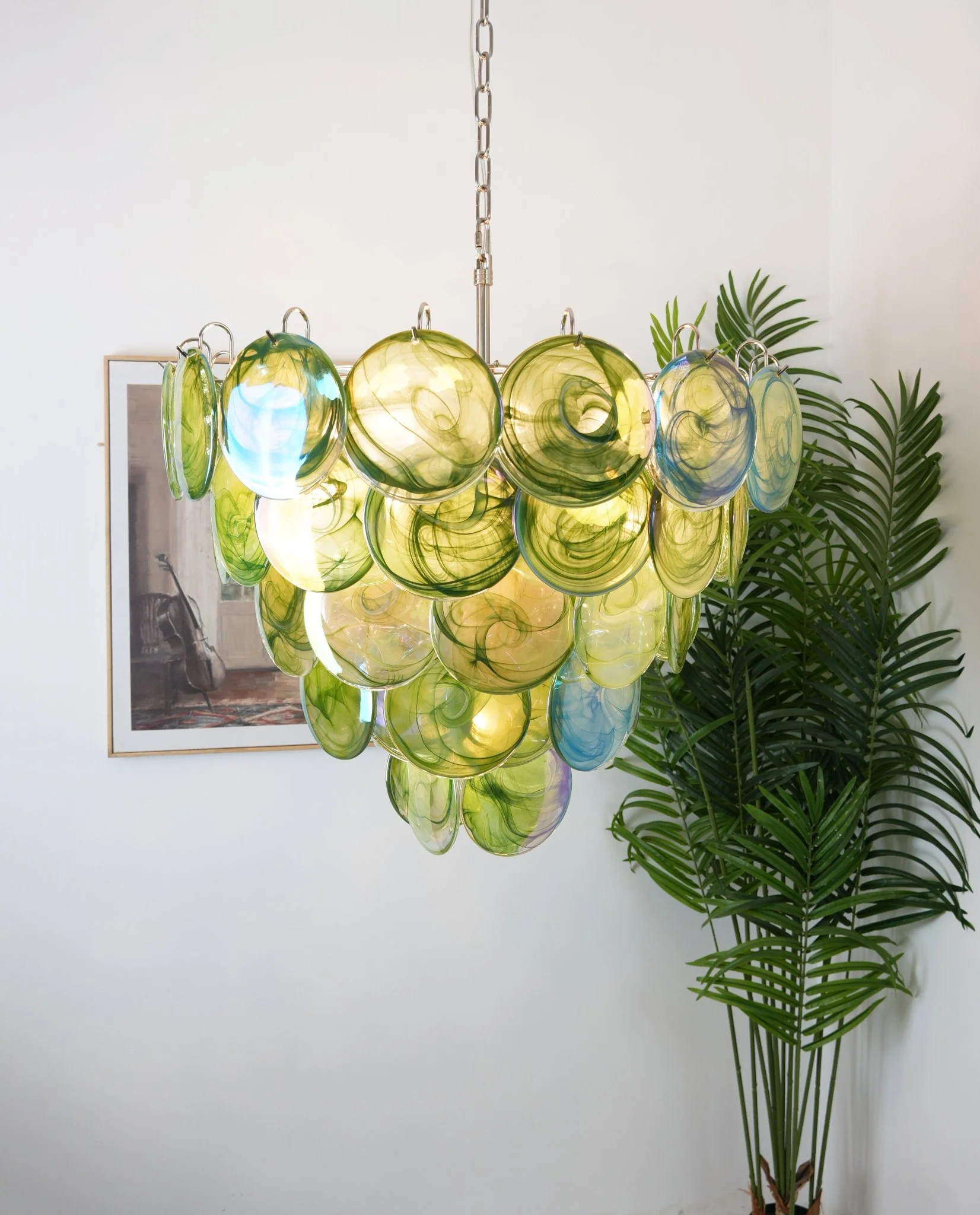Green Murano Disc Chandelier - Image 19