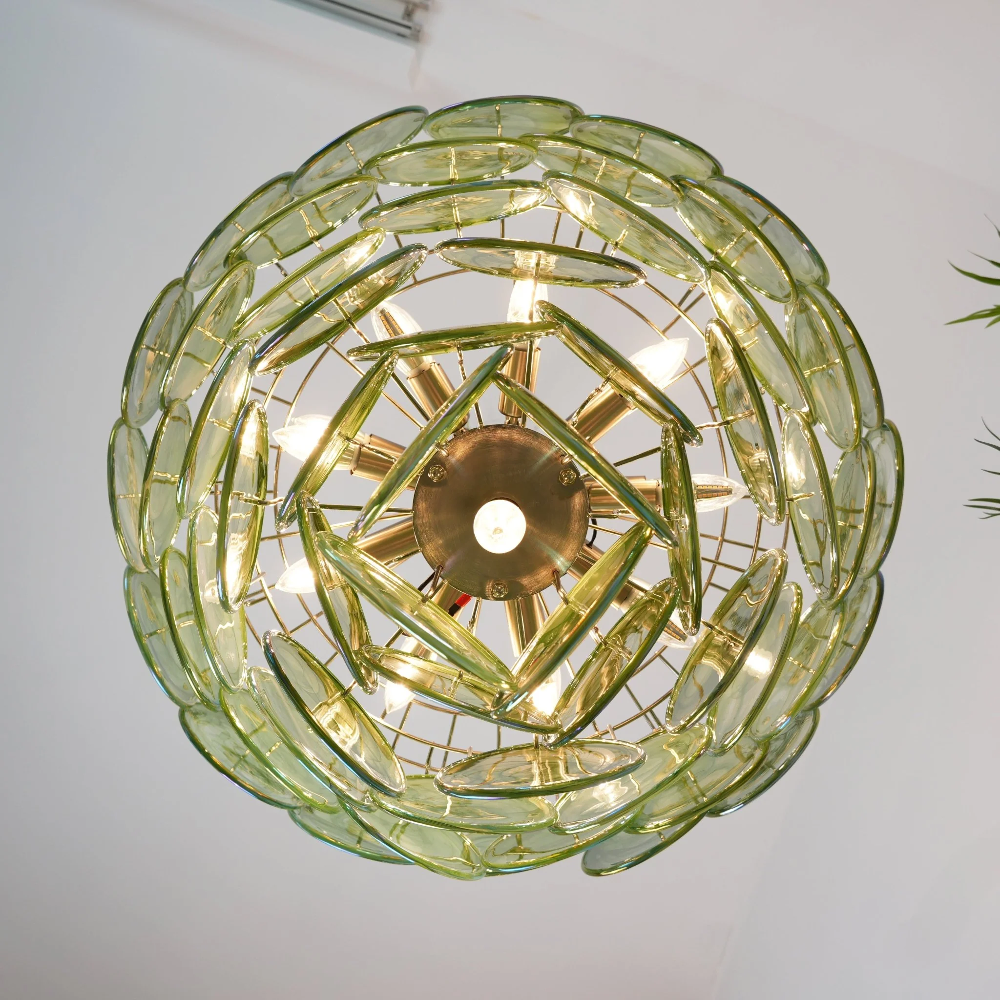 Green Murano Disc Chandelier - Image 25
