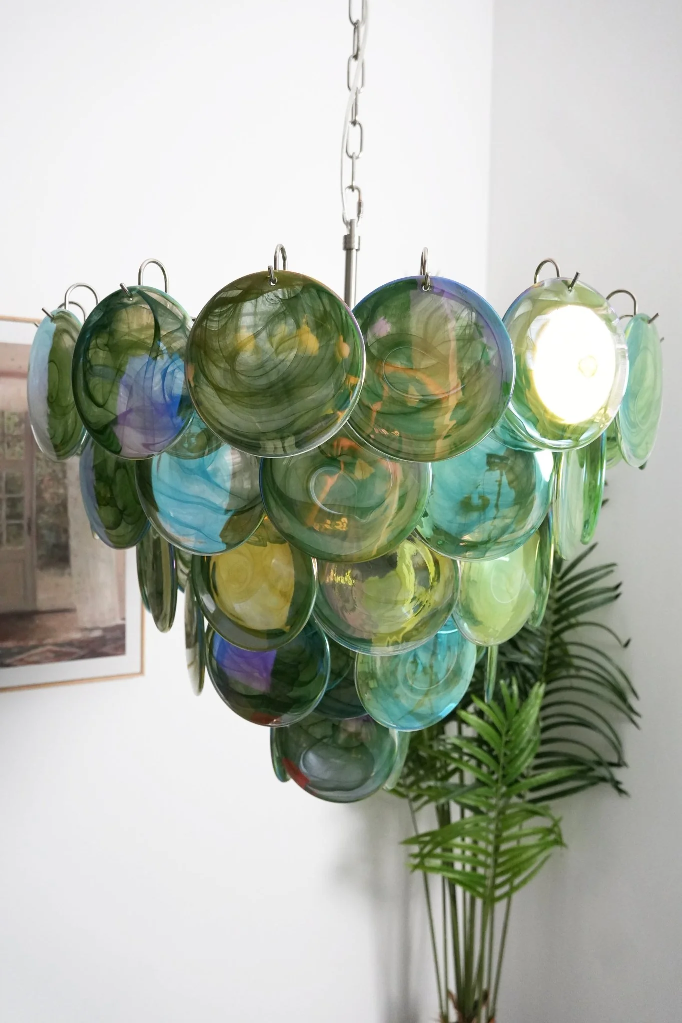 Green Murano Disc Chandelier - Image 3