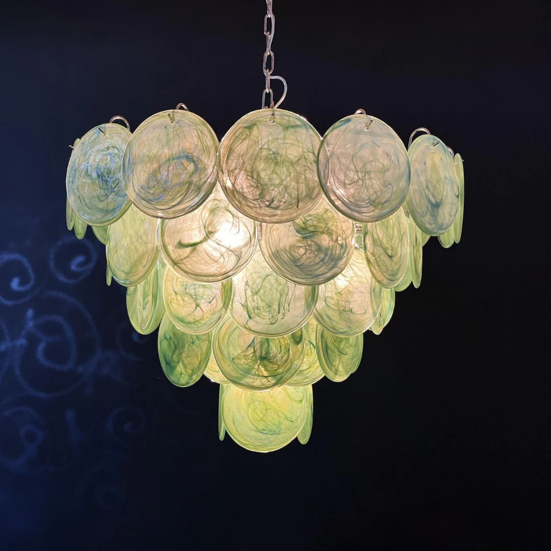 Green Murano Disc Chandelier - Image 9