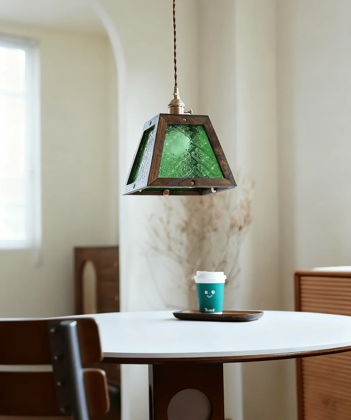 Green Patterned Glass Pendant Light - Image 5