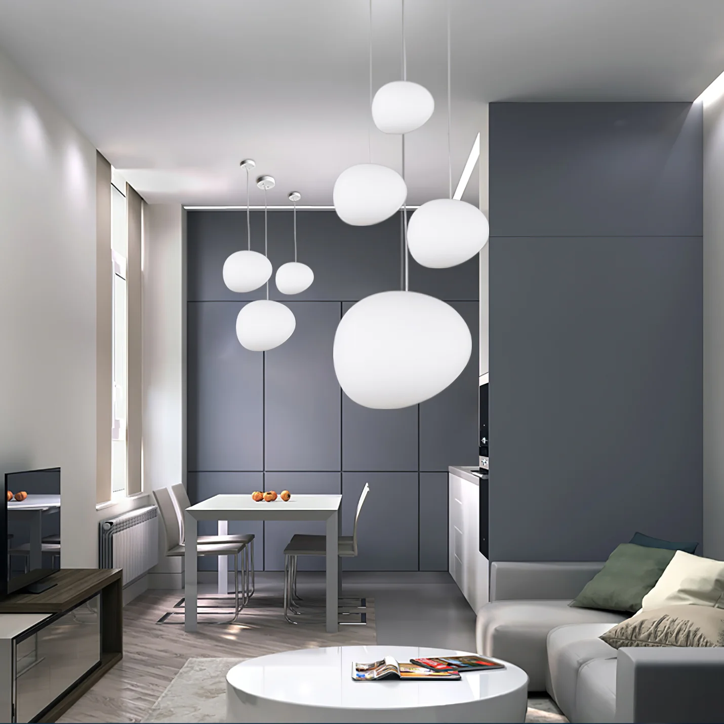Gregg Stone Shape Glass Pendant Light - Image 21