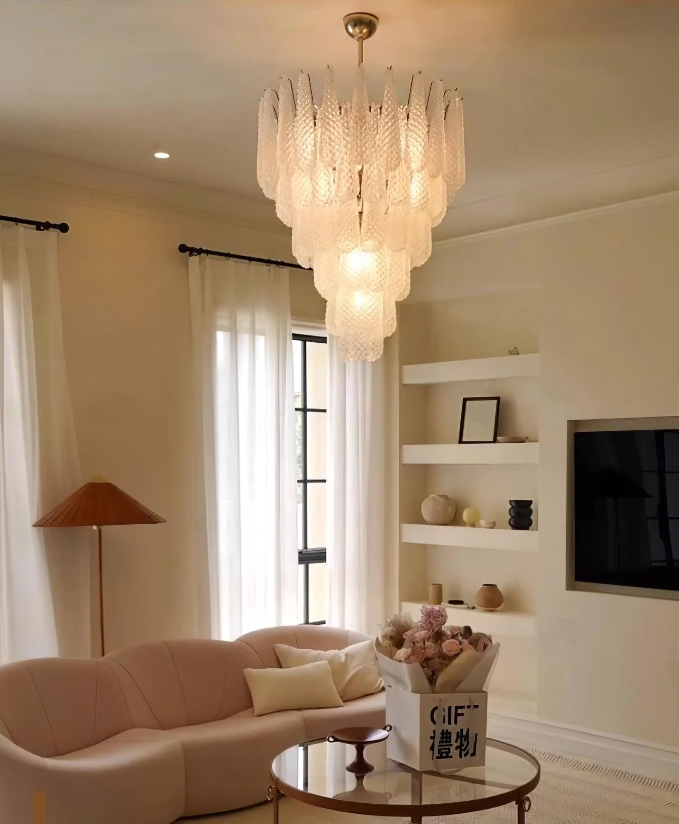 Grid Glass Waterfall Chandelier - Image 11