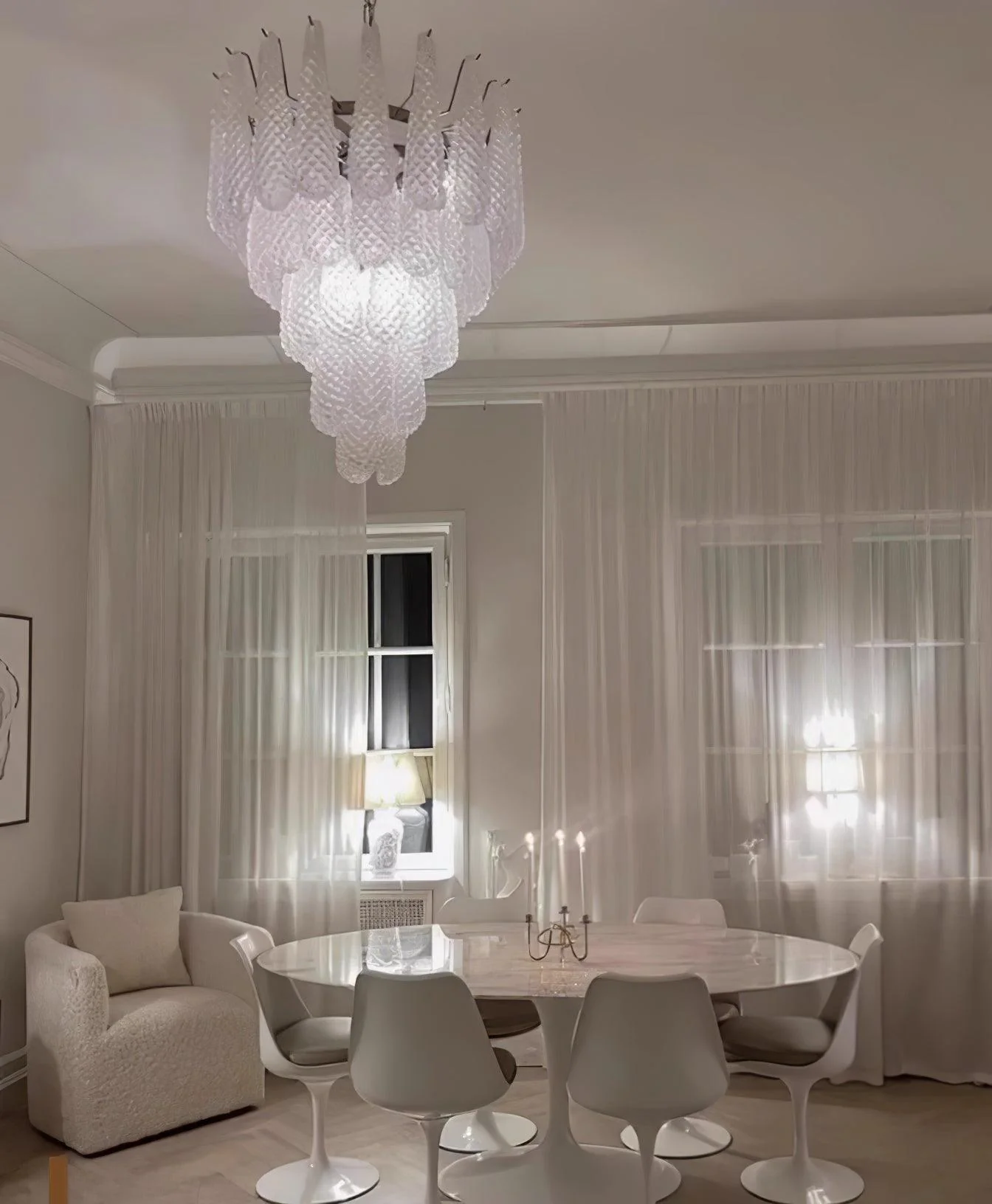 Grid Glass Waterfall Chandelier - Image 12
