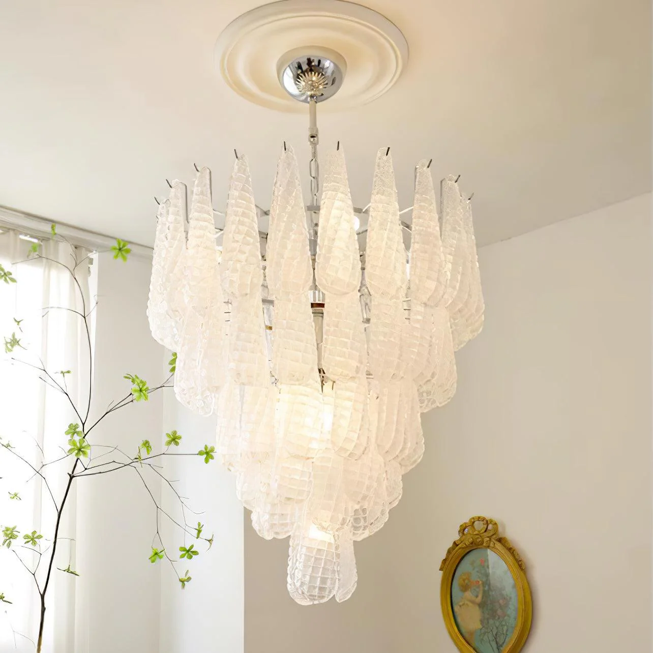 Grid Glass Waterfall Chandelier - Image 3