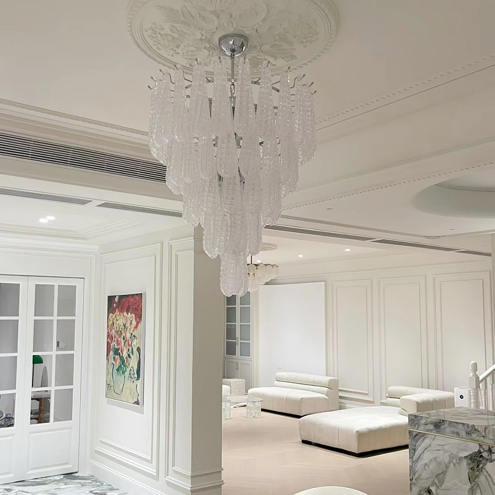 Grid Glass Waterfall Chandelier - Image 7