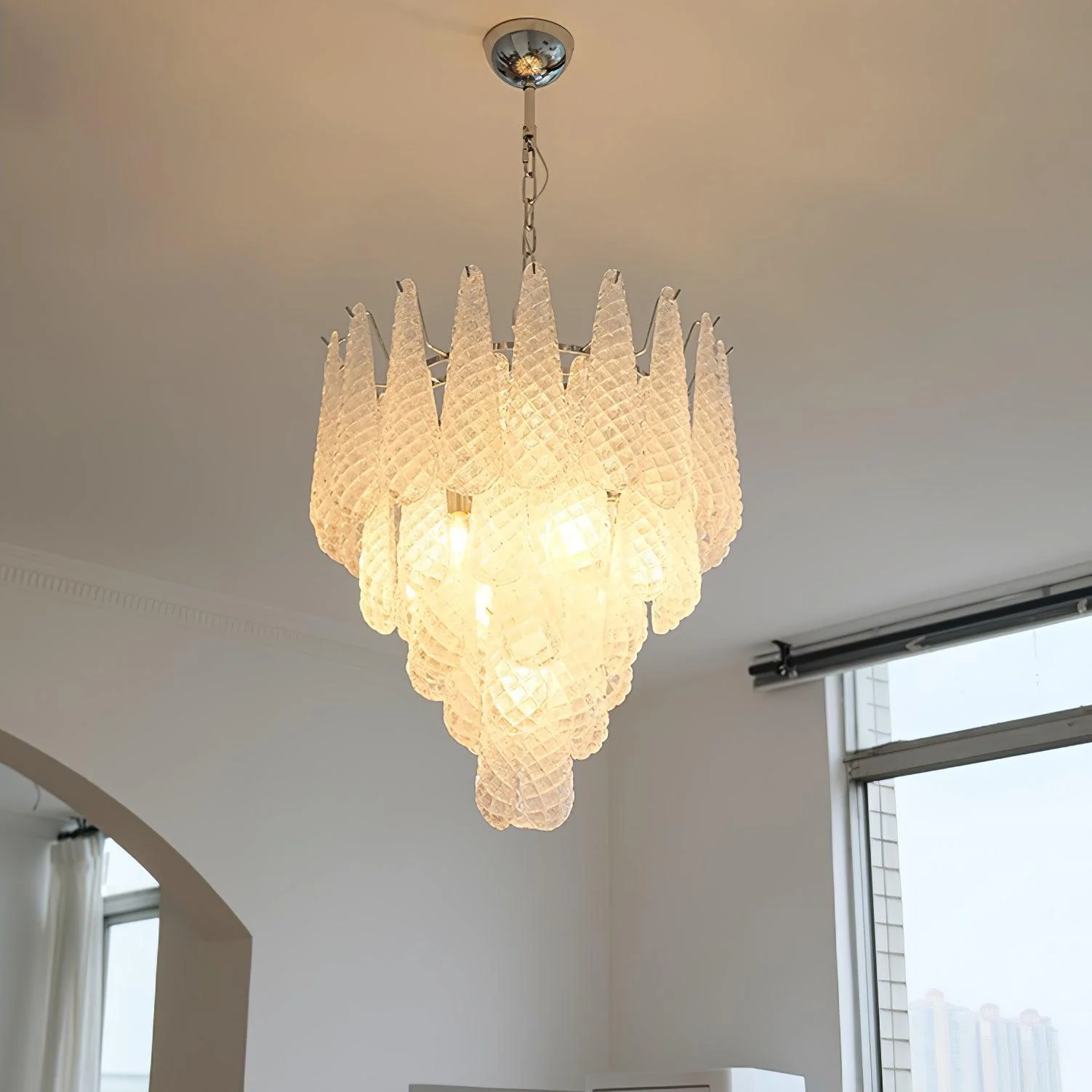 Grid Glass Waterfall Chandelier - Image 8