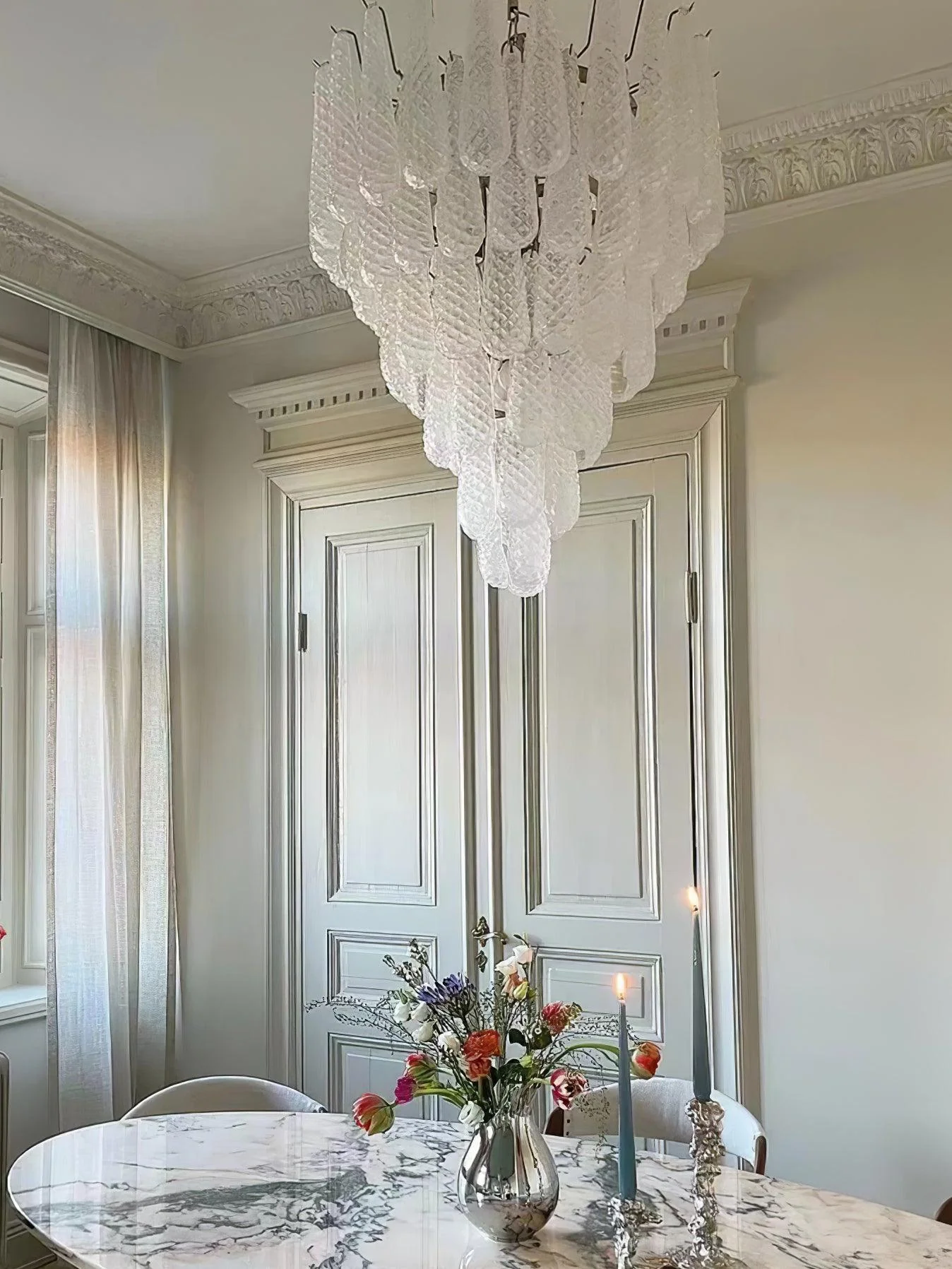 Grid Glass Waterfall Chandelier - Image 9