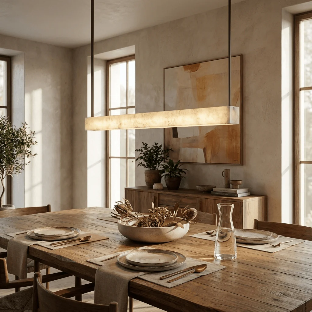 Halia Alabaster Linear Pendant Lamp - Image 3
