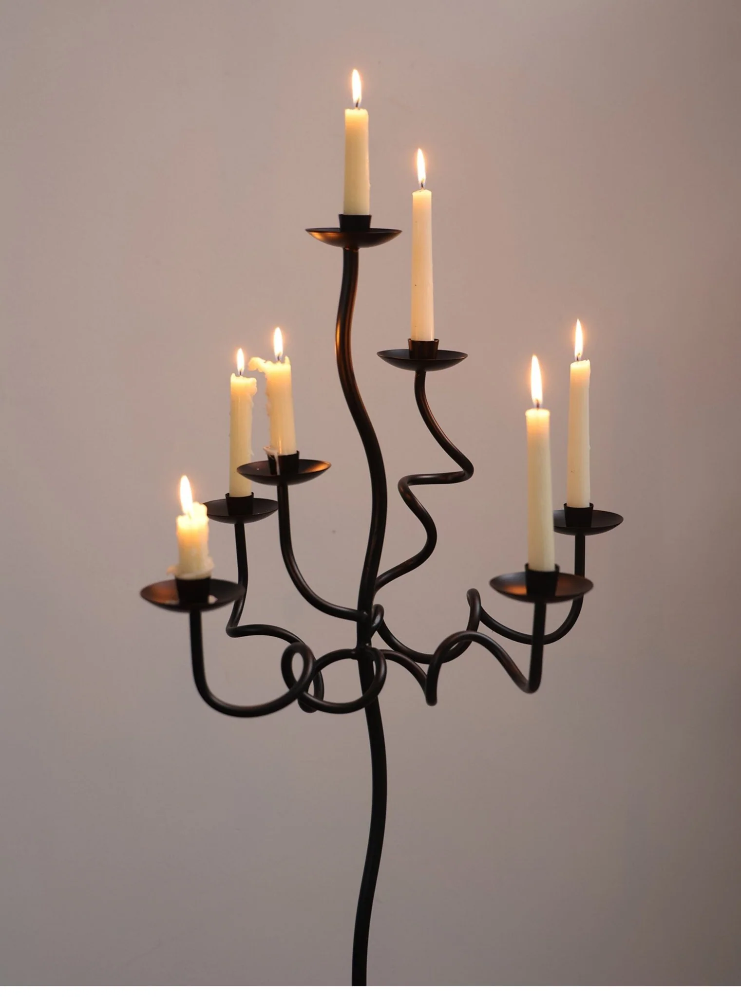 Hand Forged Iron Floor Candelabra - Image 7