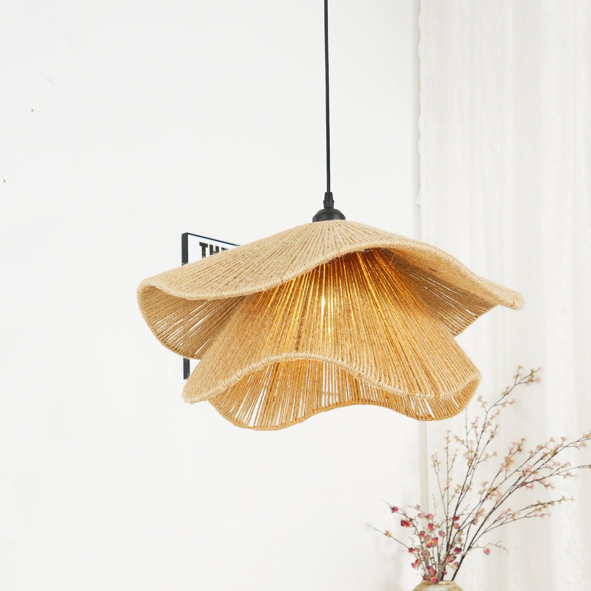 Handmade Straw Hat Pendant Lamp - Image 3