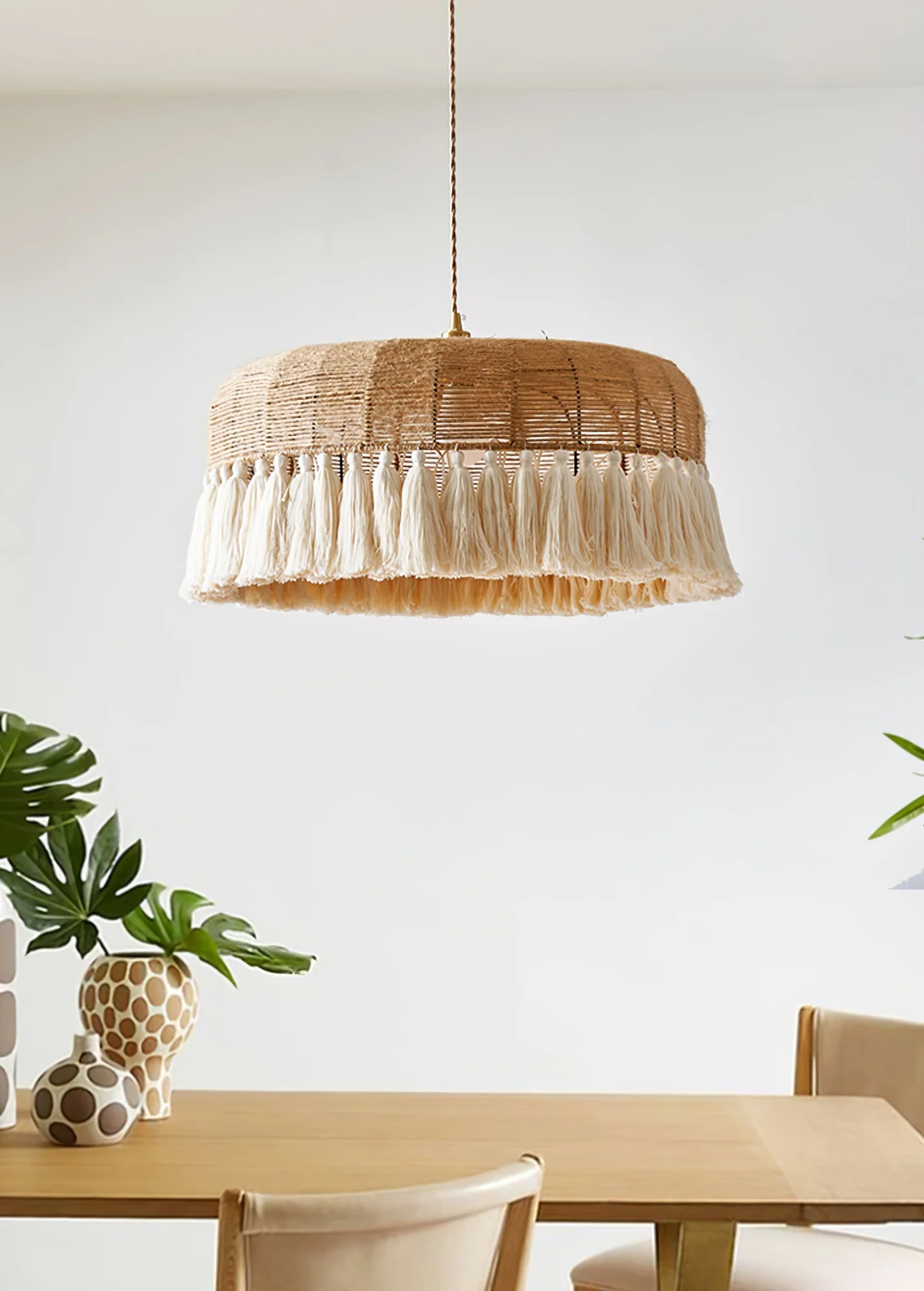 Handwoven Jute Pendant Light - Image 3