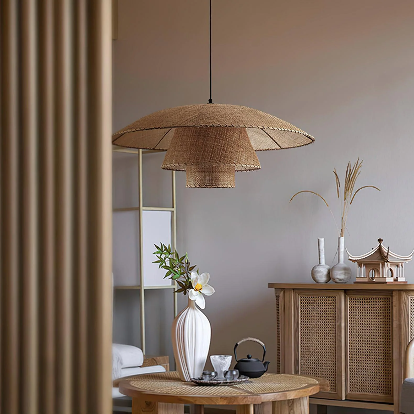 Hat Weave Rattan Pendant Lamp - Image 12