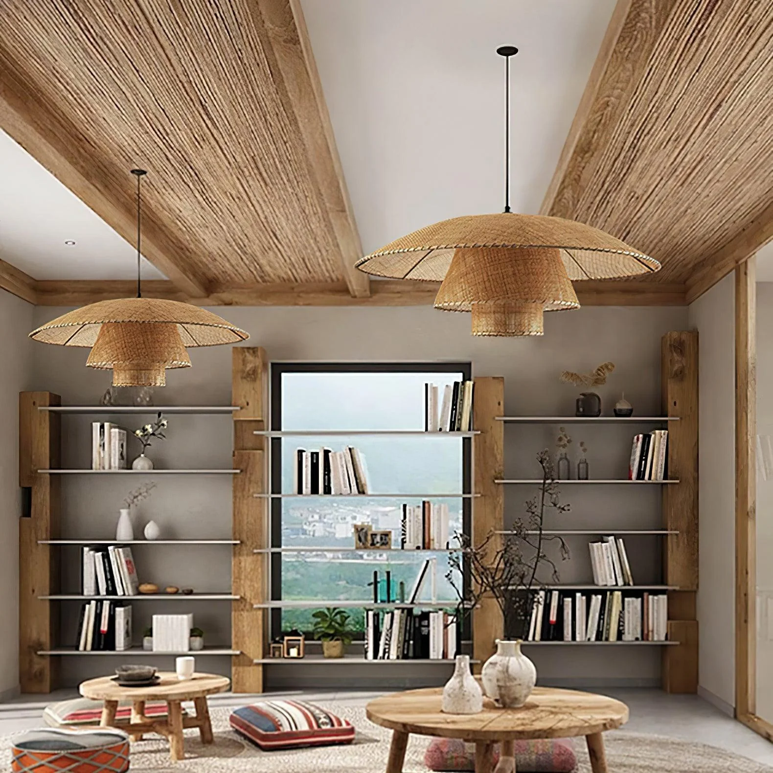 Hat Weave Rattan Pendant Lamp - Image 22
