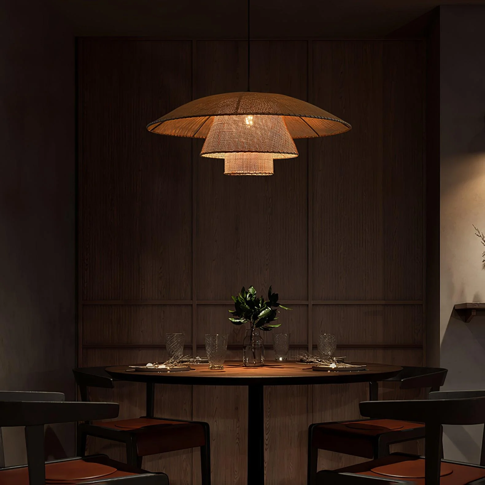 Hat Weave Rattan Pendant Lamp - Image 7