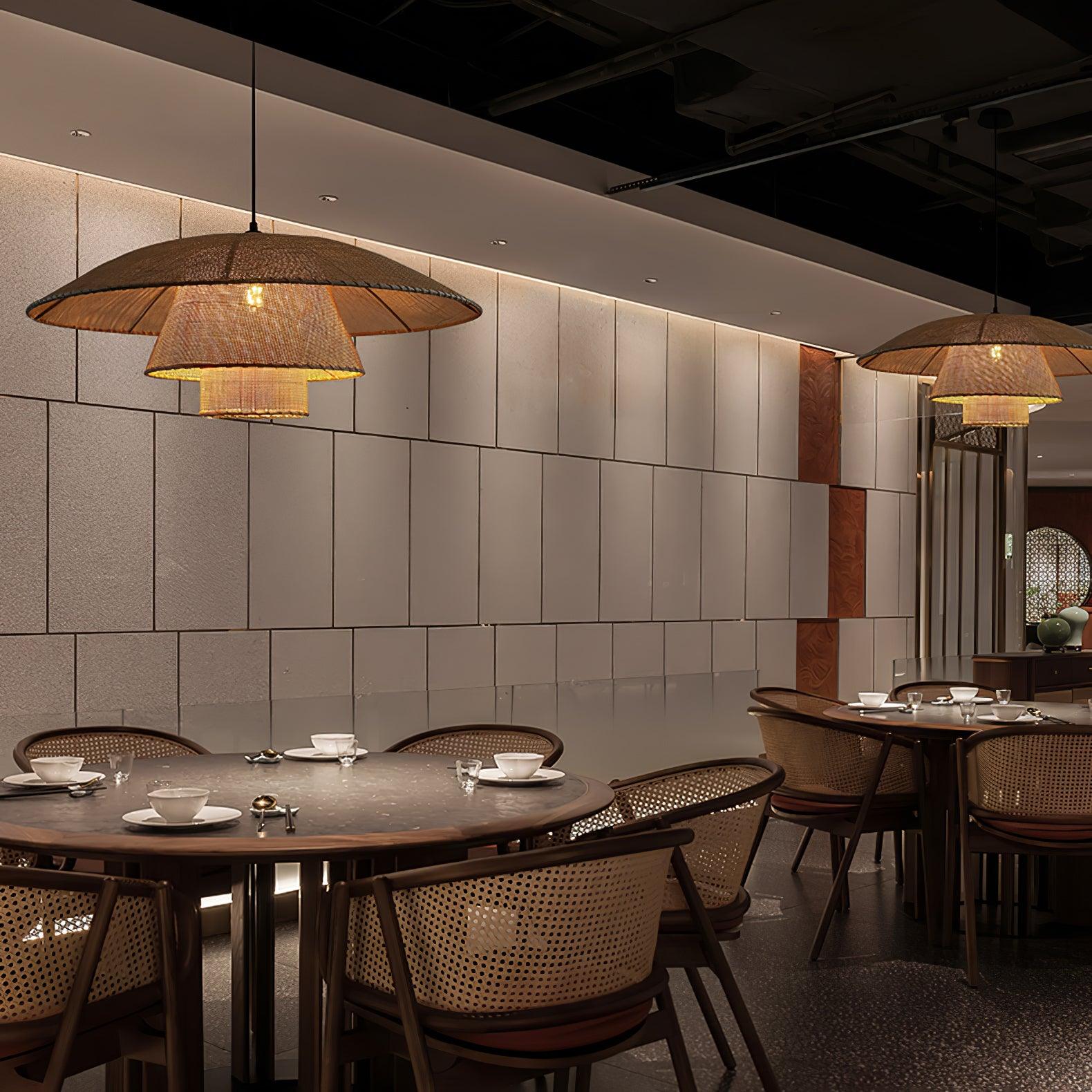 Hat Weave Rattan Pendant Lamp - Image 8