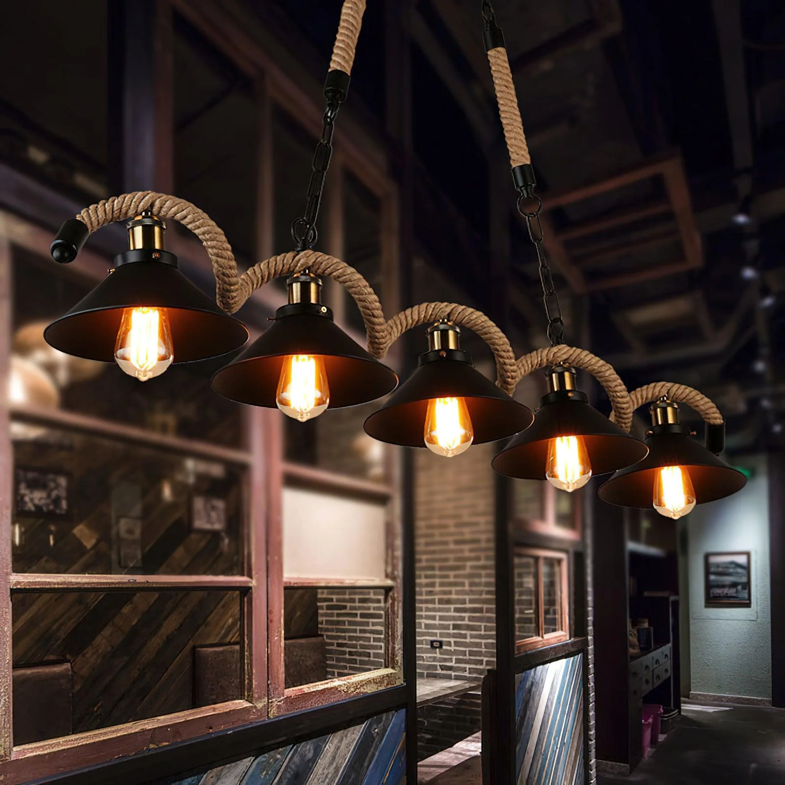 Hemp Rope Industrial Wave Chandelier - Image 10