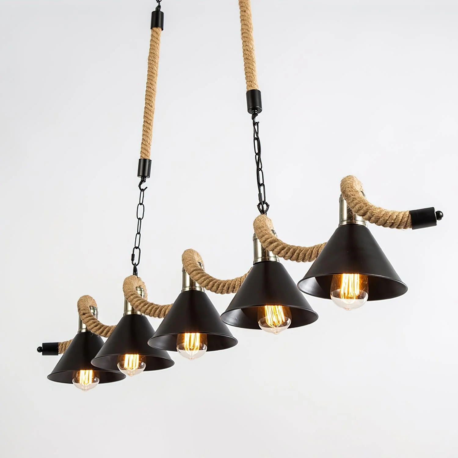 Hemp Rope Industrial Wave Chandelier - Image 16
