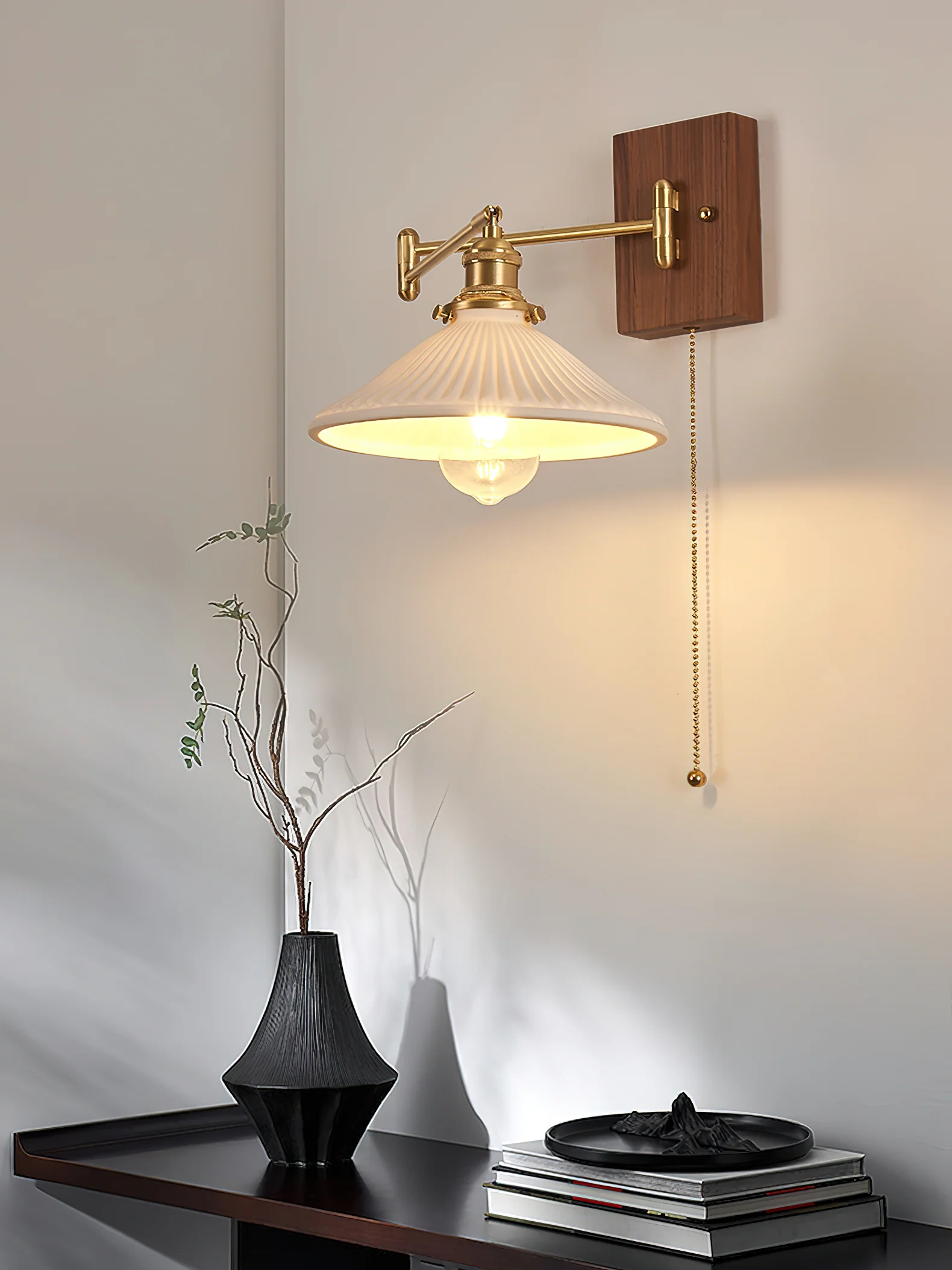 Heritage Walnut Wall Lamp - Image 10