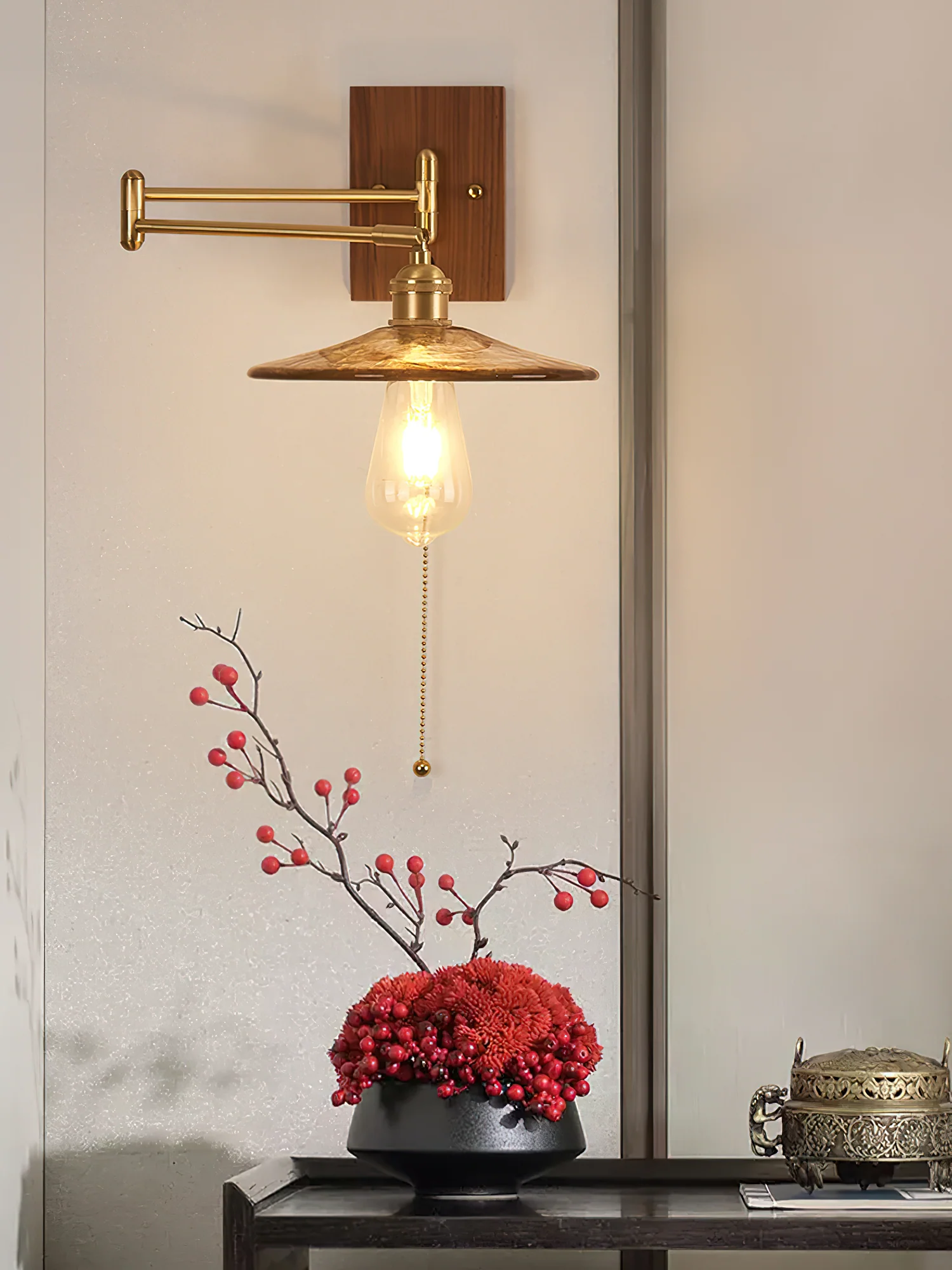 Heritage Walnut Wall Lamp - Image 22