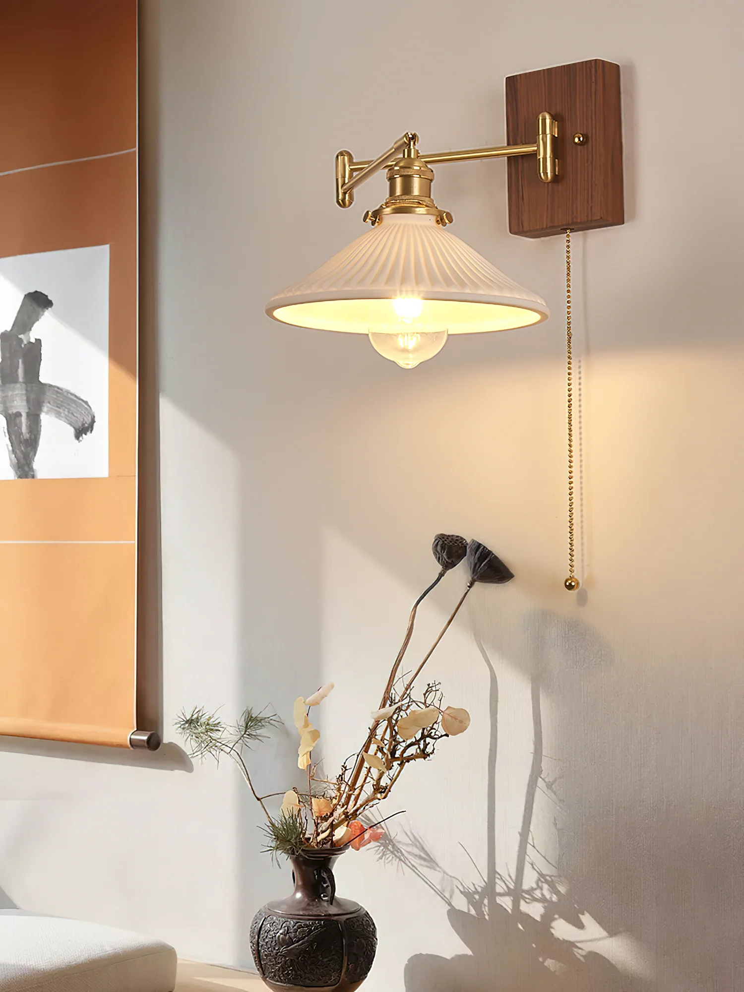 Heritage Walnut Wall Lamp - Image 27