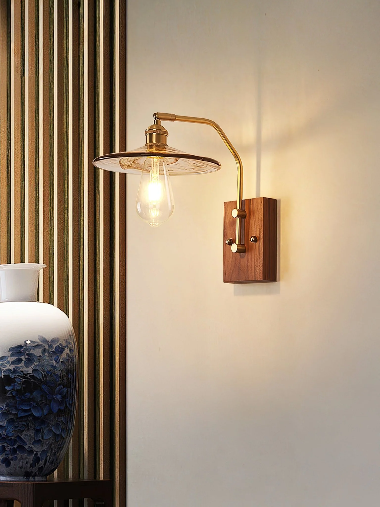 Heritage Walnut Wall Lamp - Image 4