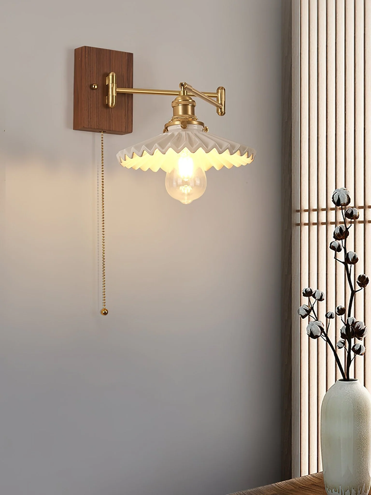 Heritage Walnut Wall Lamp - Image 7