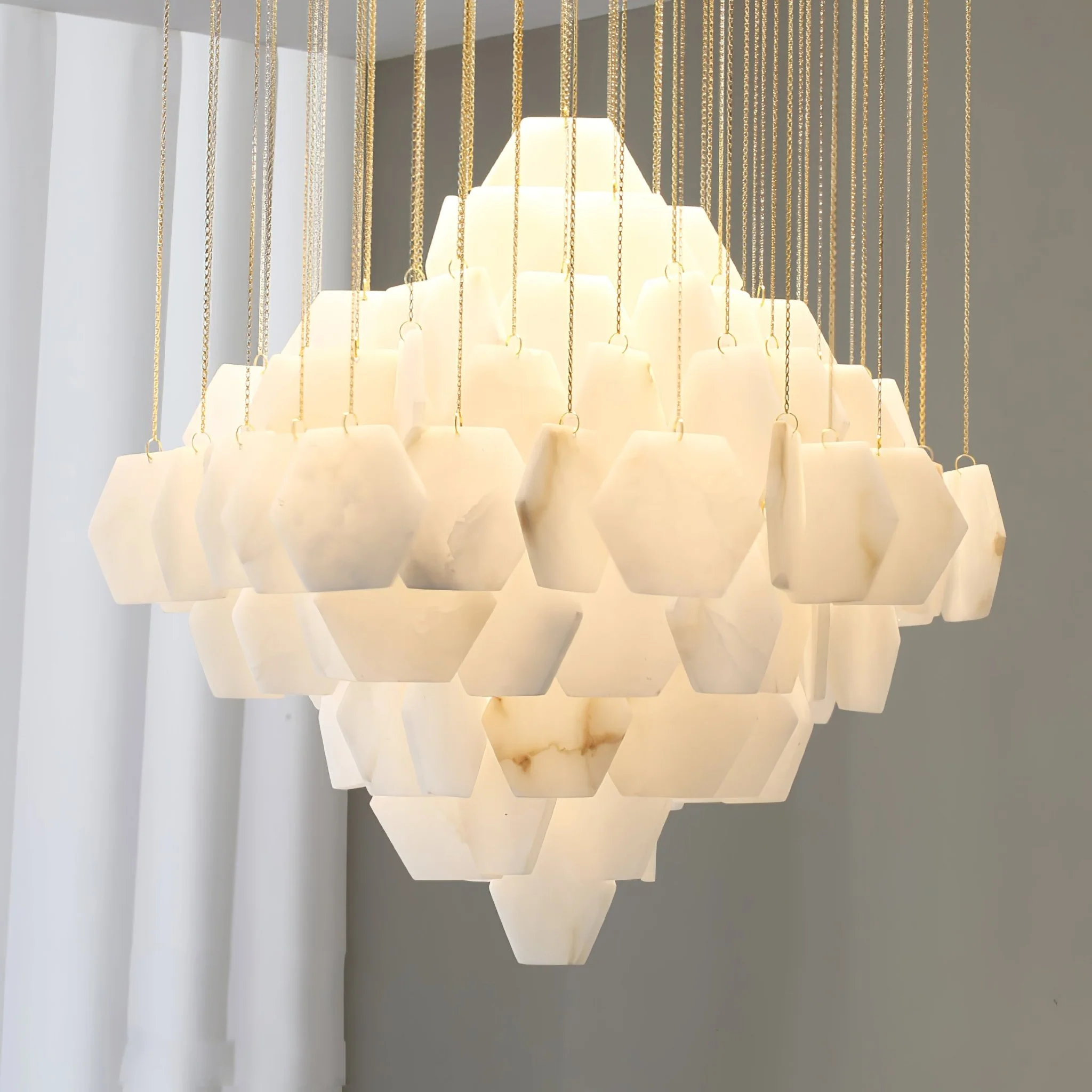 Hexa Alabaster Cascade Chandelier - Image 14