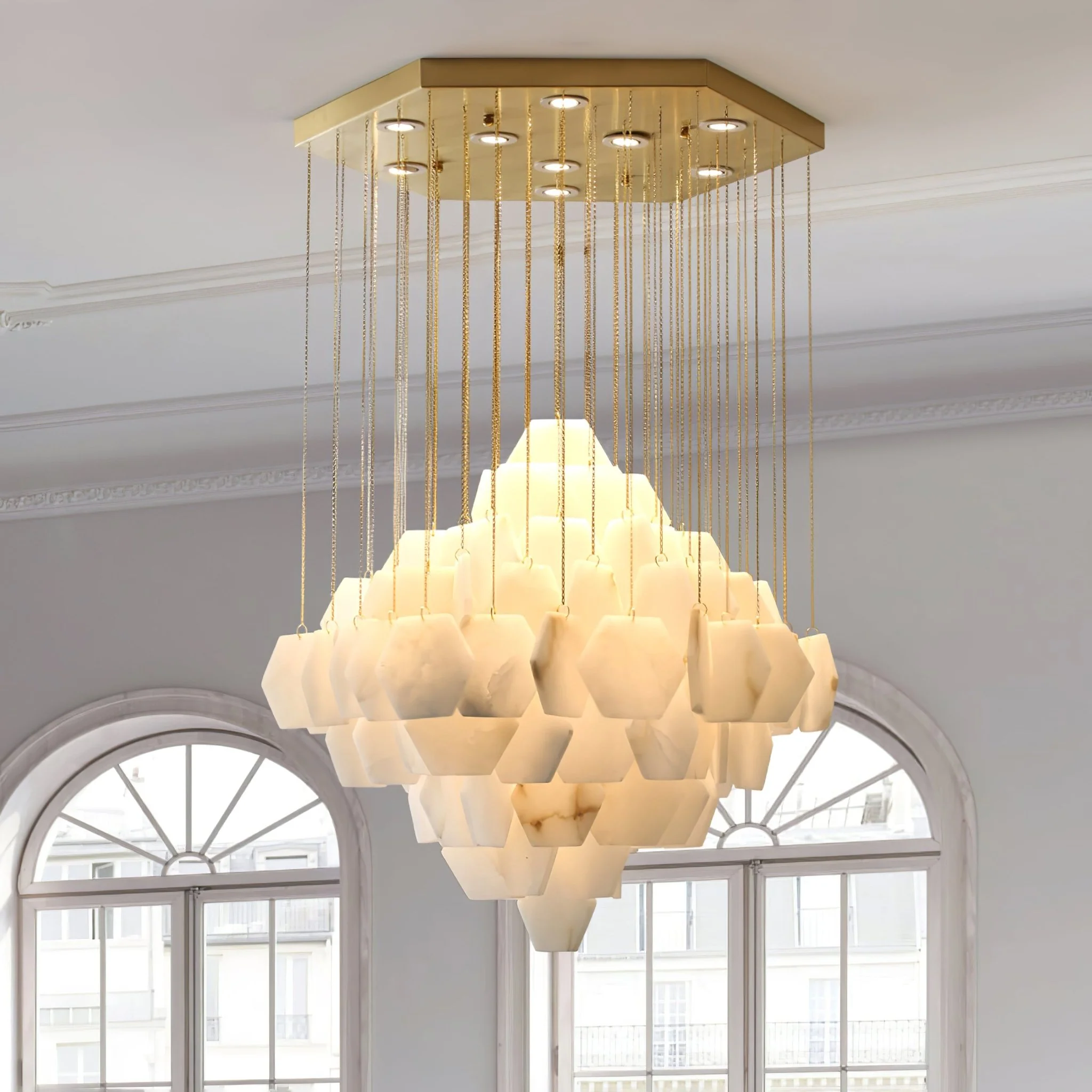 Hexa Alabaster Cascade Chandelier - Image 16